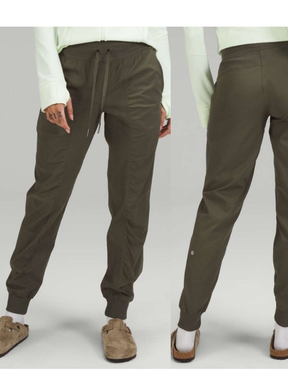 Lululemon Studio Olive Green Mid-Rise Jogger Pants Women’s Size 8